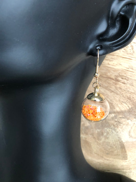 Boucles d’Oreilles Bulles d’Etoiles - Oranges