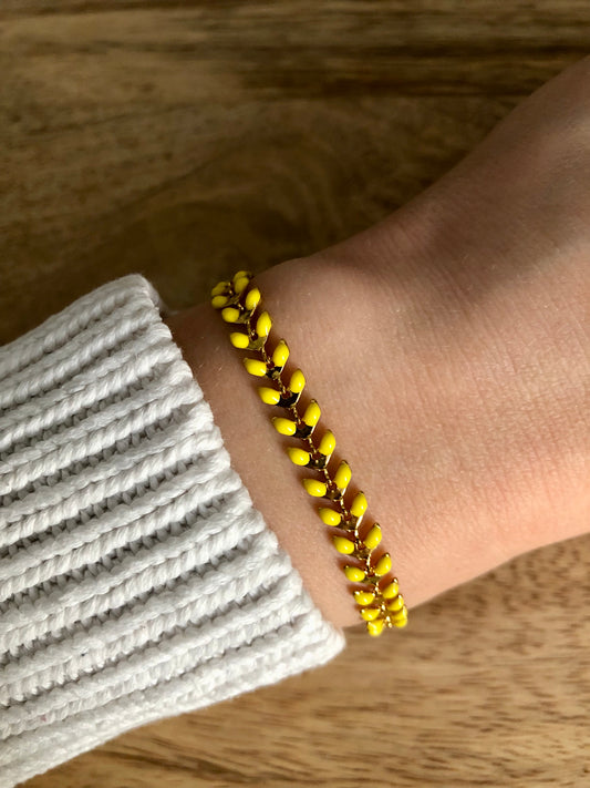 Bracelet Mille Pattes - Jaune