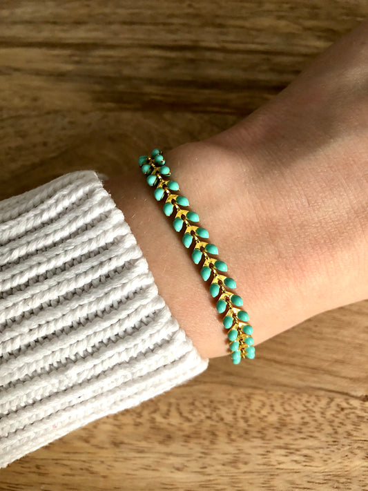 Bracelet Mille Pattes - Turquoise