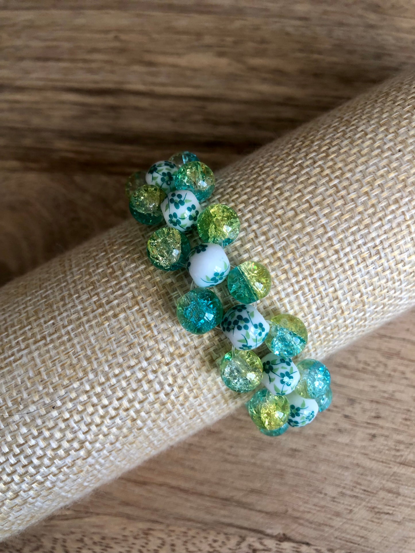 Bracelet Jasper - Fleurs Vertes