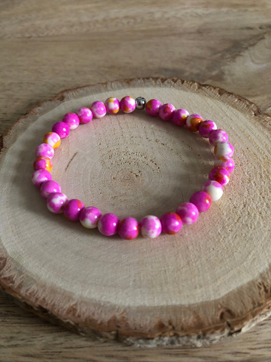 Bracelet Honnêteté en Jade Rose & Jaune