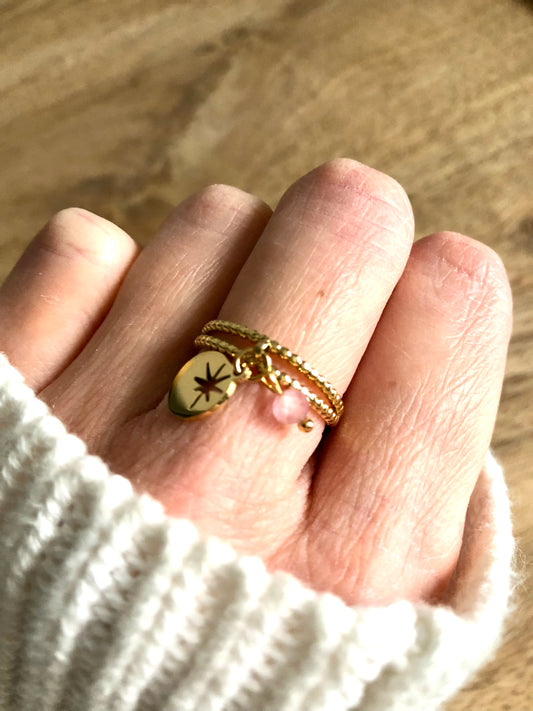 Bague double Rose des Vents