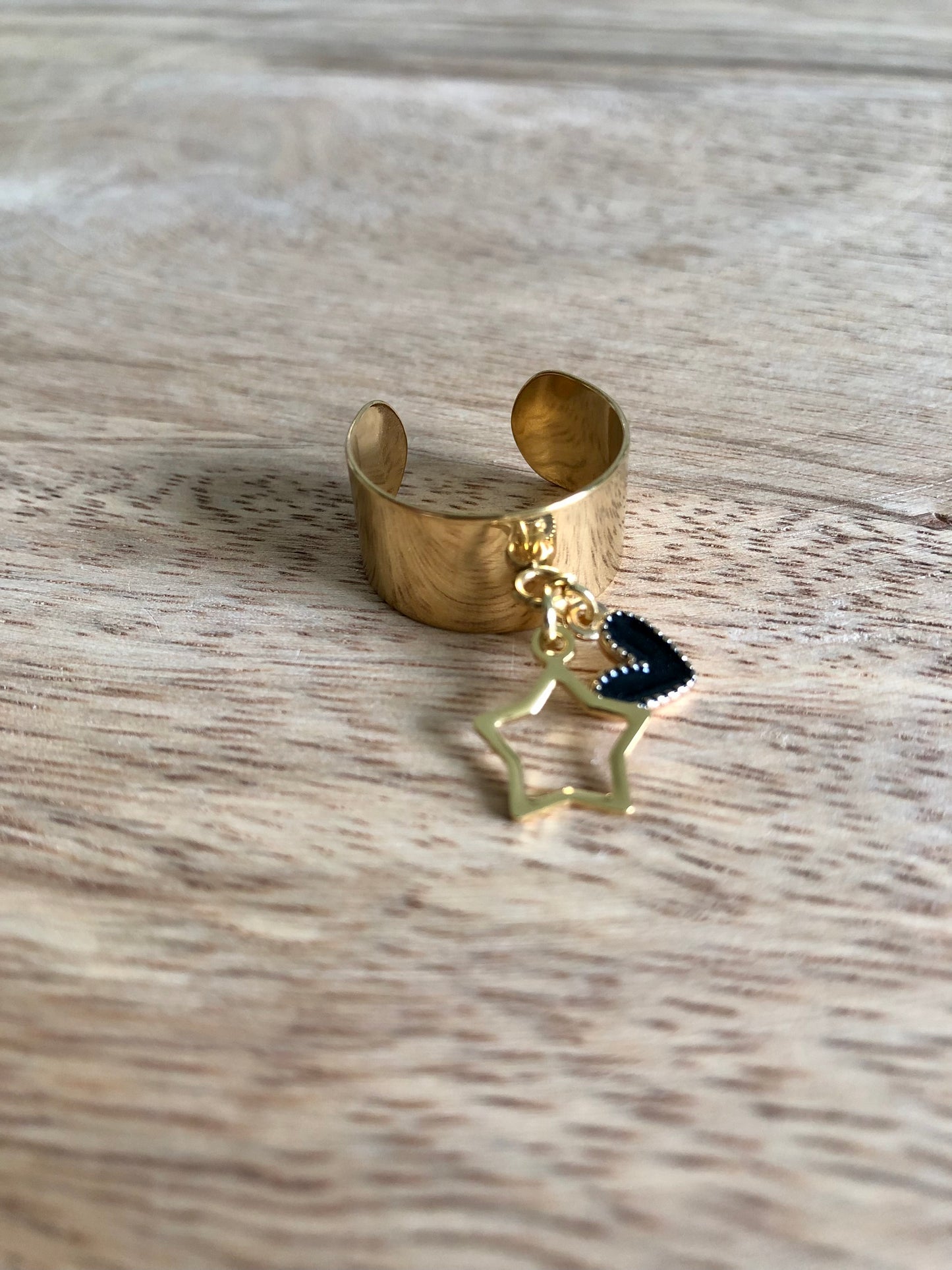 Bague Breloque - Coeur Étoilé