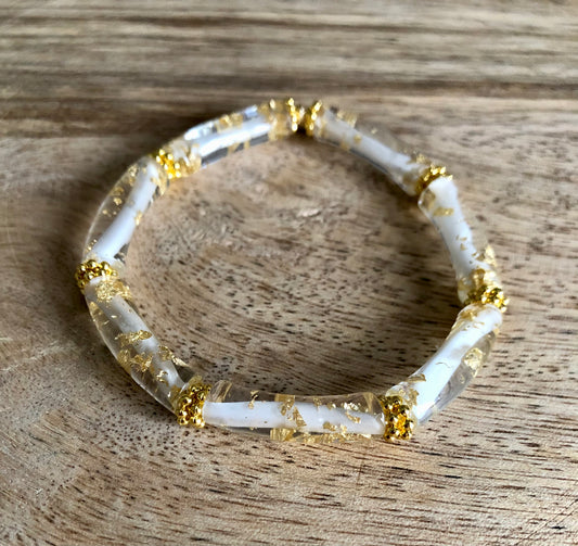 Bracelet Tubes - Feuilles d’Or