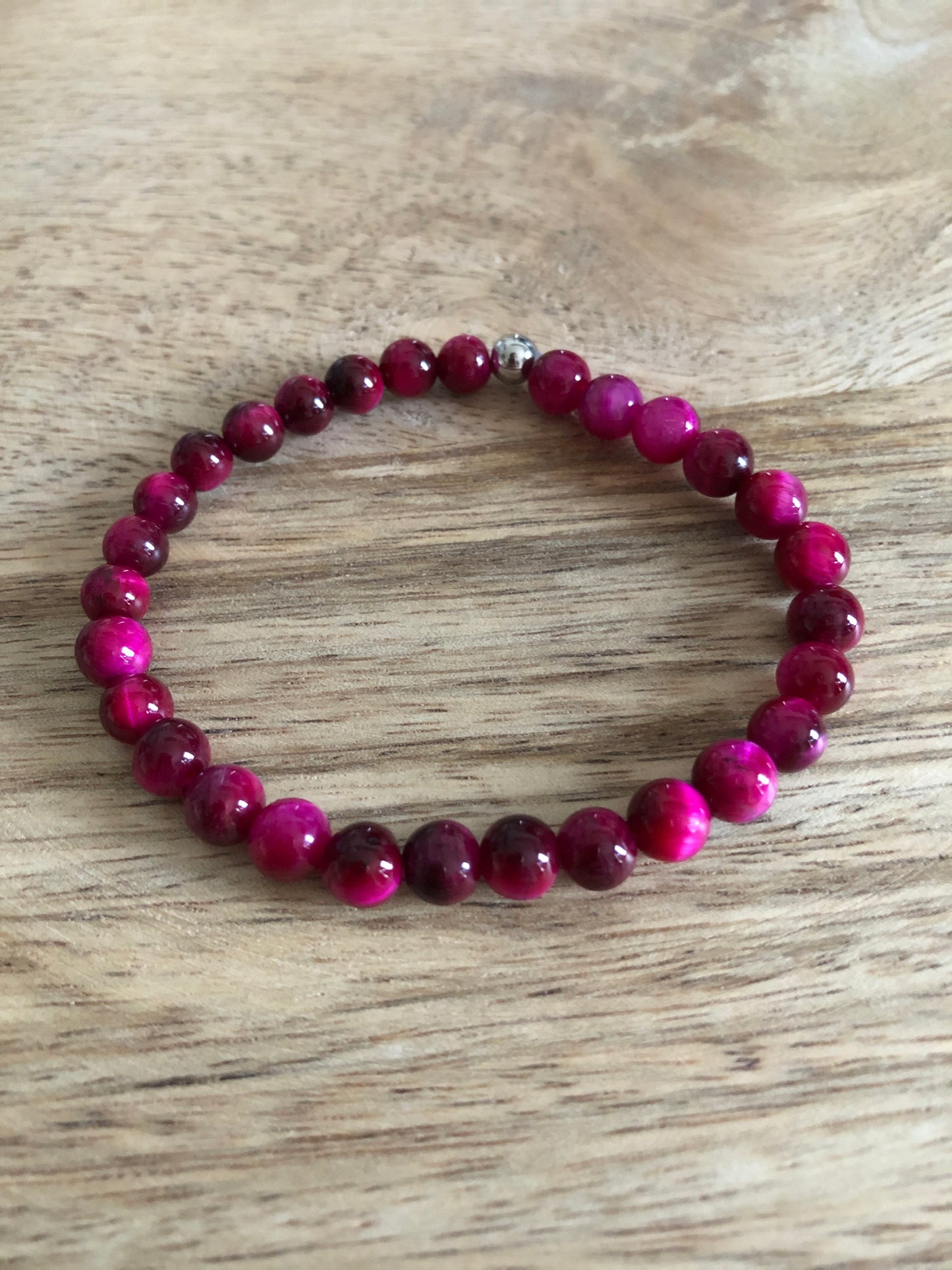 Bracelet Protecteur en Oeil de Tigre Rose