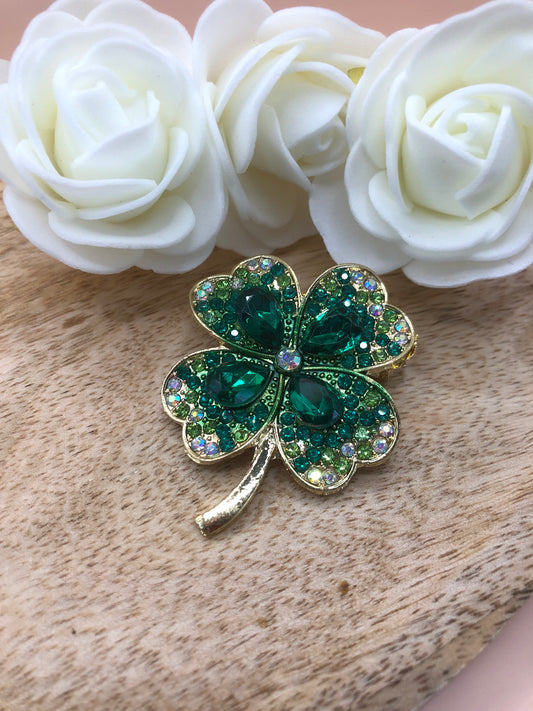 Broche Trèfle - Verte