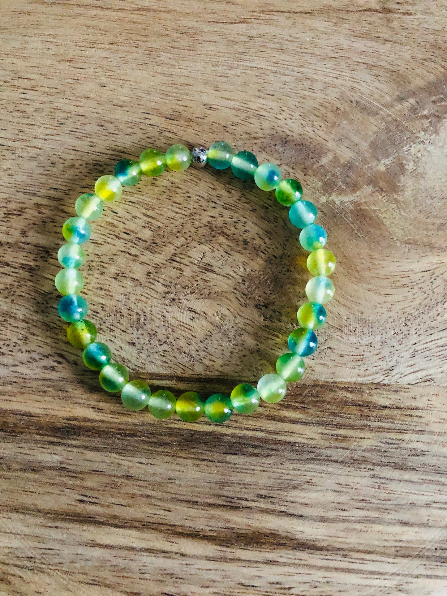 Bracelet Communication en Calcédoine verte & jaune