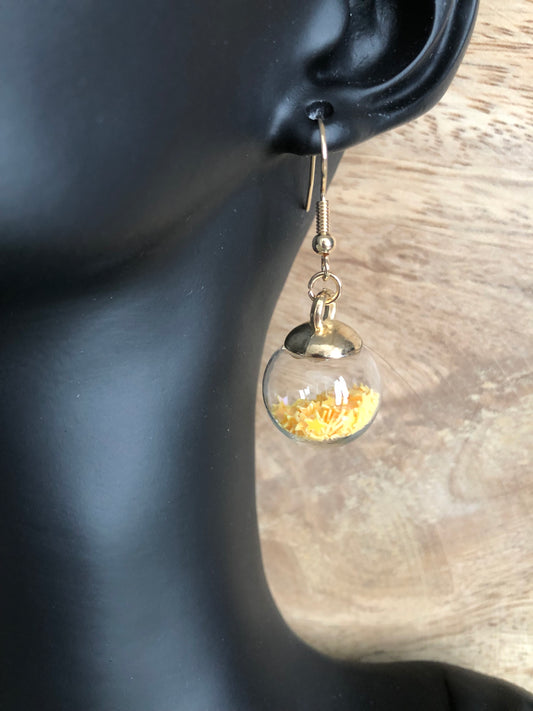 Boucles d’Oreilles Bulles d’Etoiles - Jaunes Orangées