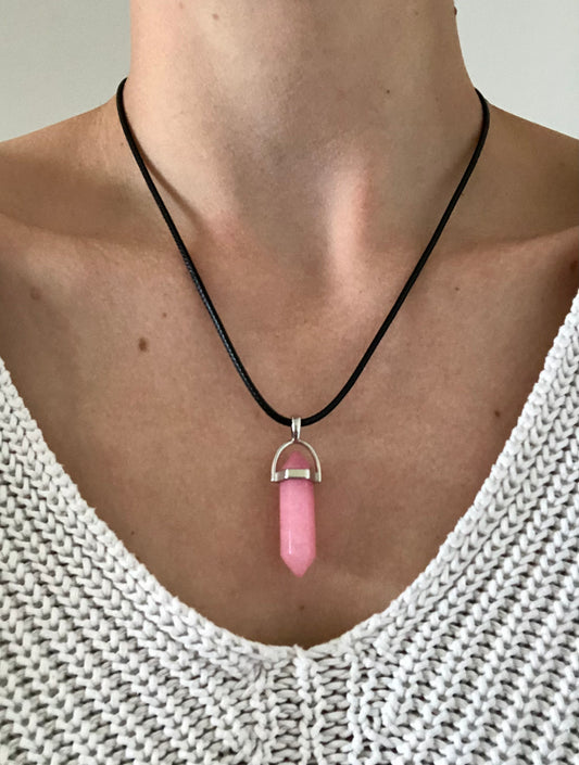 Collier Honnêteté en Jade Rose