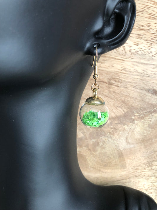 Boucles d’Oreilles Bulles d’Etoiles - Vertes