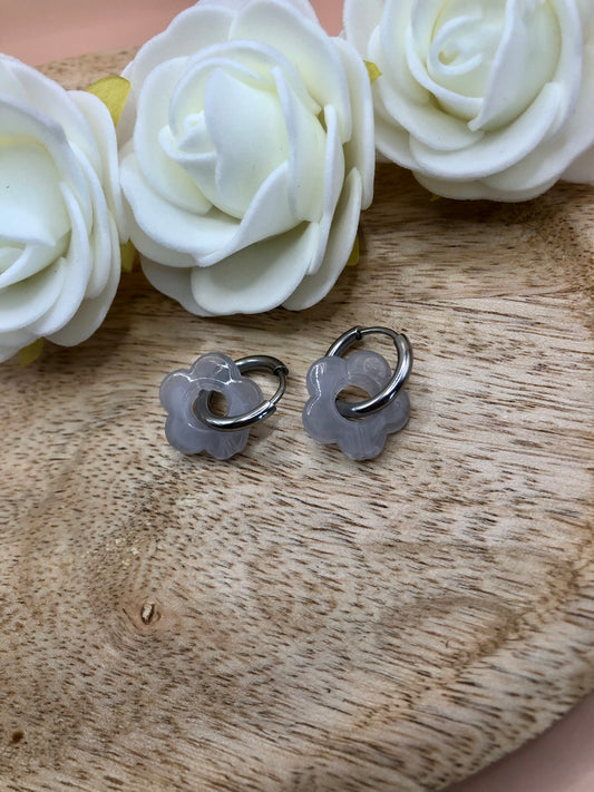 Boucles d’Oreilles Fleurs Percées - Fumées
