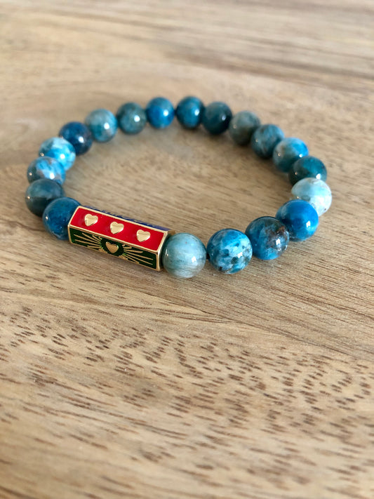 Bracelet Motivation en Apatite avec Breloque
