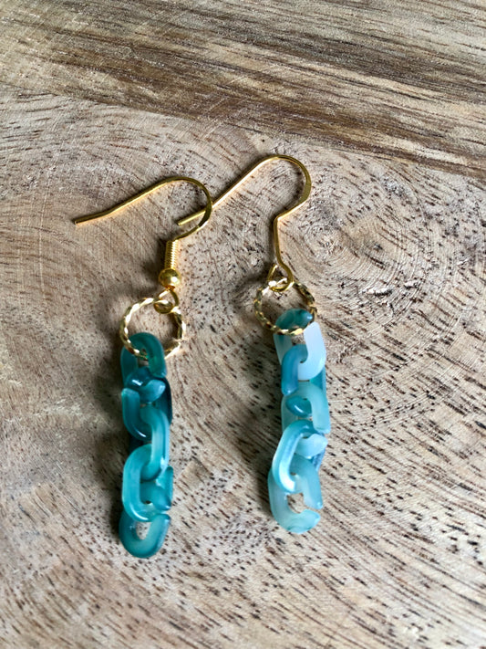 Boucles d’oreilles Minis Maillons - Bleues