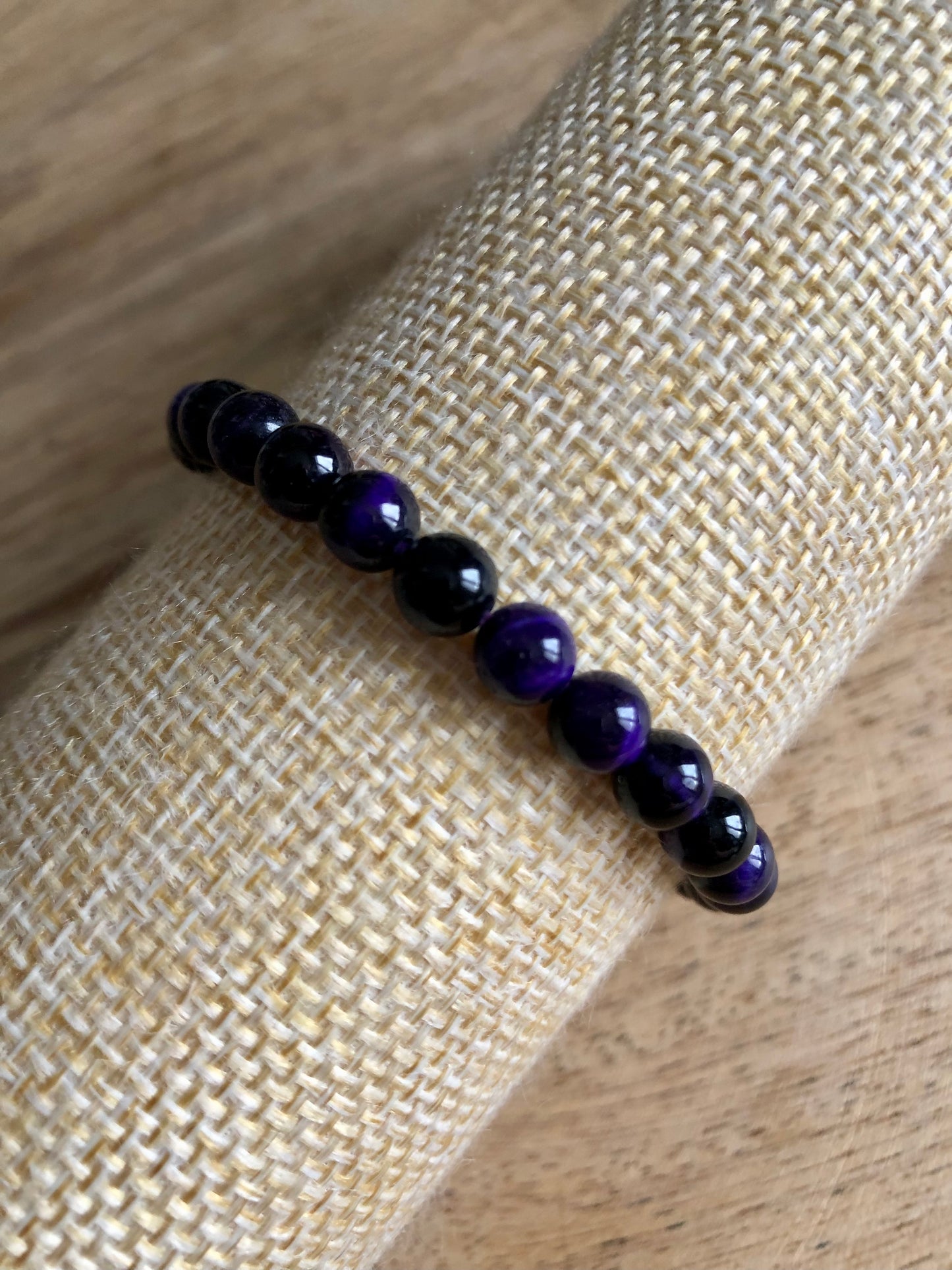 Bracelet Protecteur en Oeil de Tigre Violet