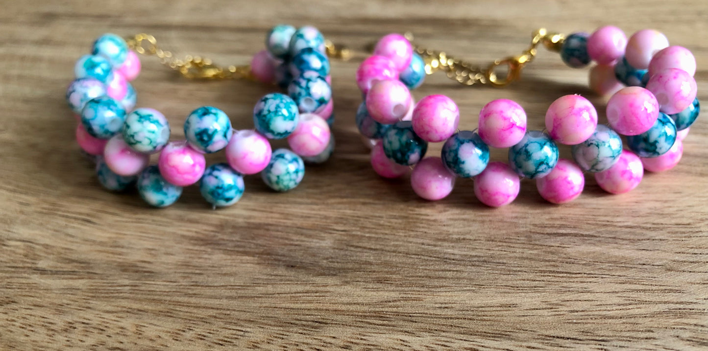 Bracelets Jasper - Roses & Bleus