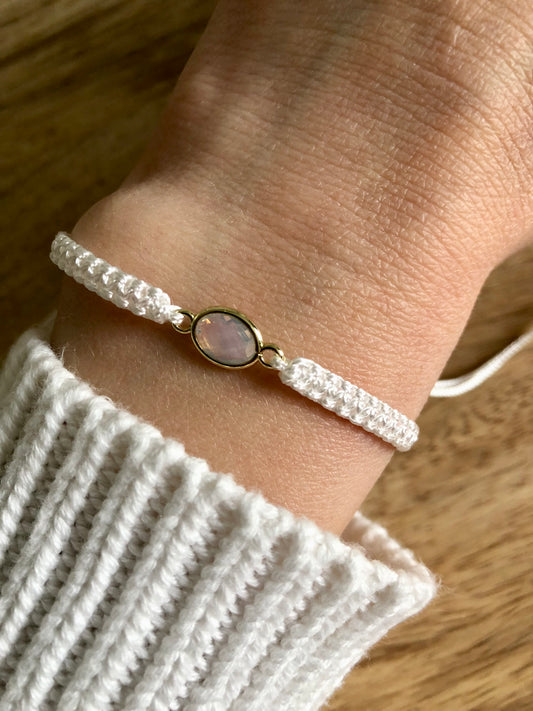 Bracelet Tissé « Élégance » - Blanc