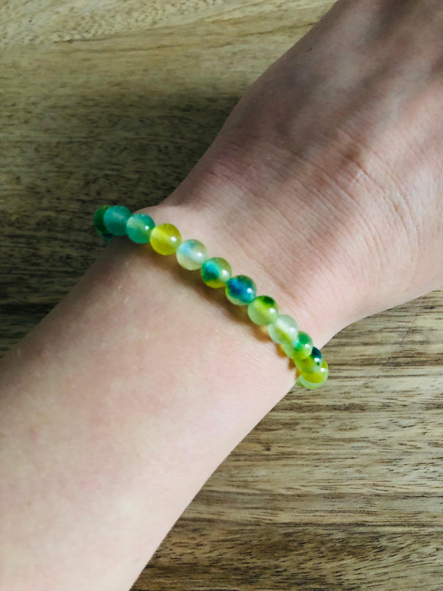 Bracelet Communication en Calcédoine verte & jaune