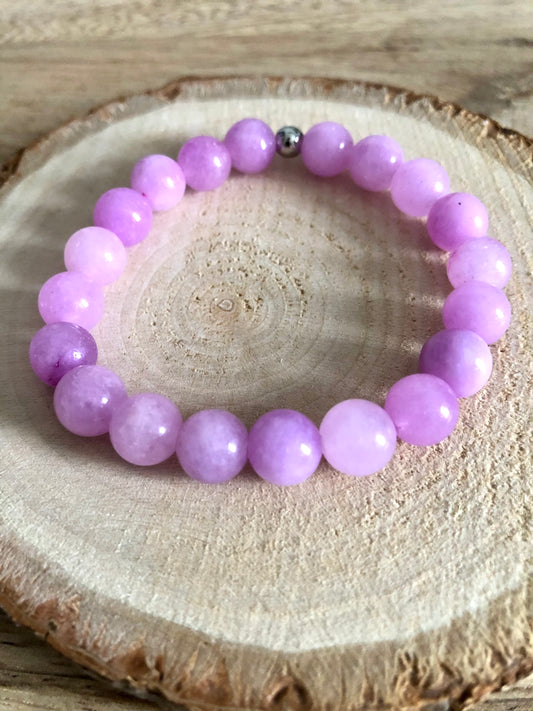 Bracelet Rayonnant en Jade Violet