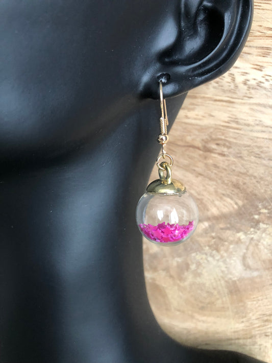 Boucles d’Oreilles Bulles d’Etoiles - Roses