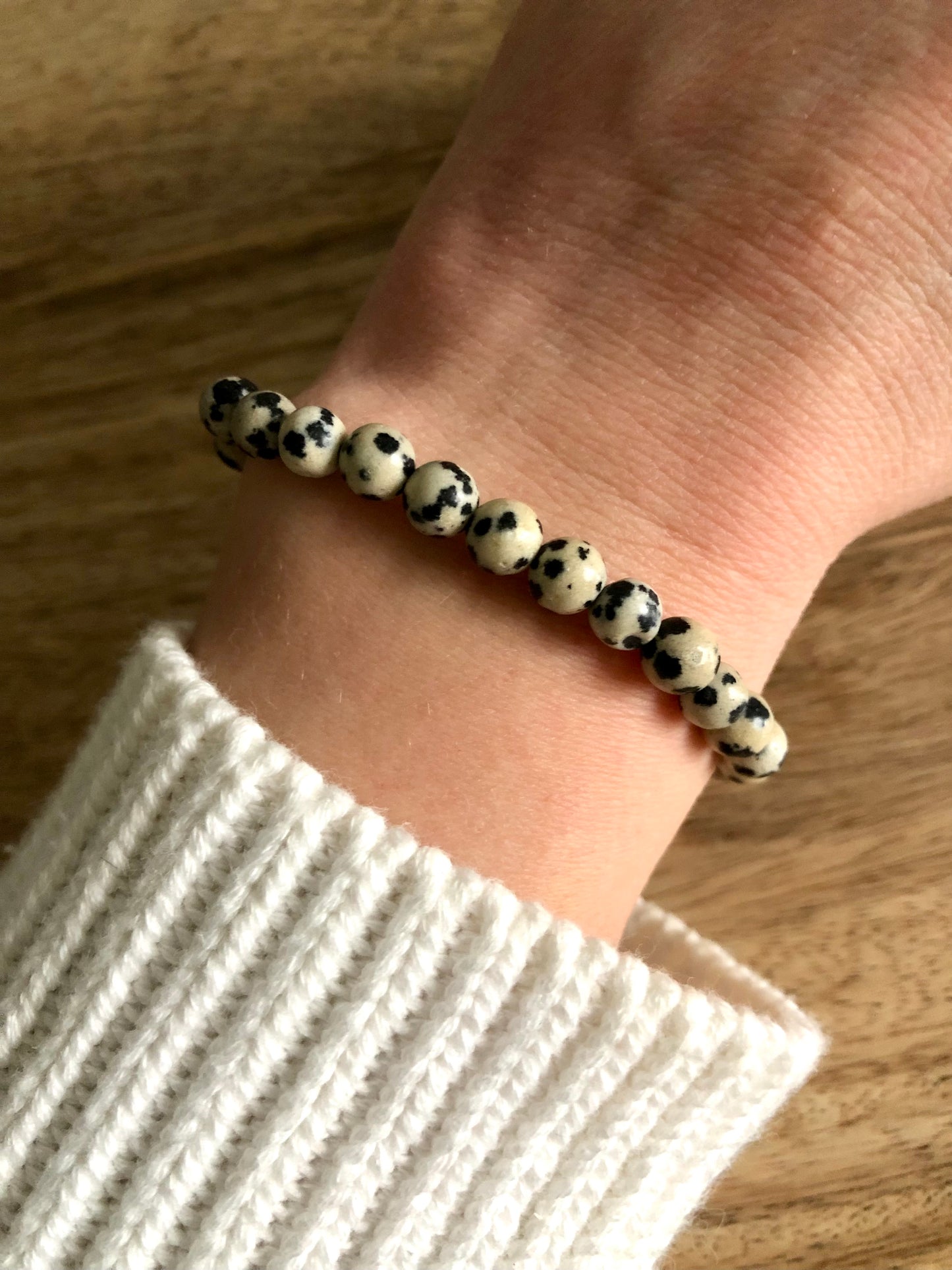 Bracelet Acceptation en Jaspe Dalmatien