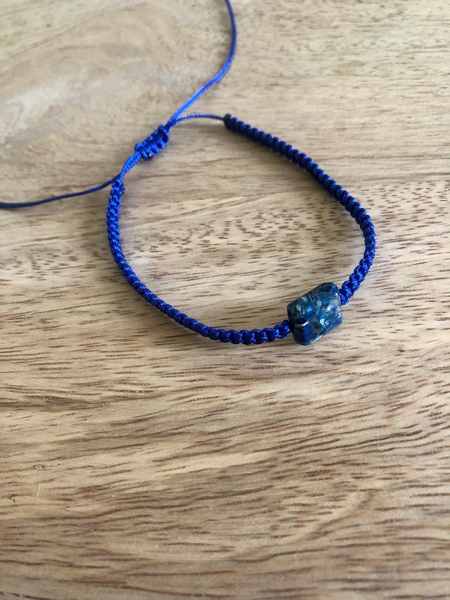 Bracelet Positivité en Jaspe Impérial Bleu