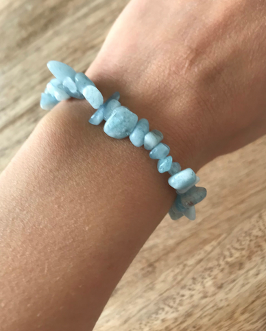 Bracelet Bonheur en Aigue Marine