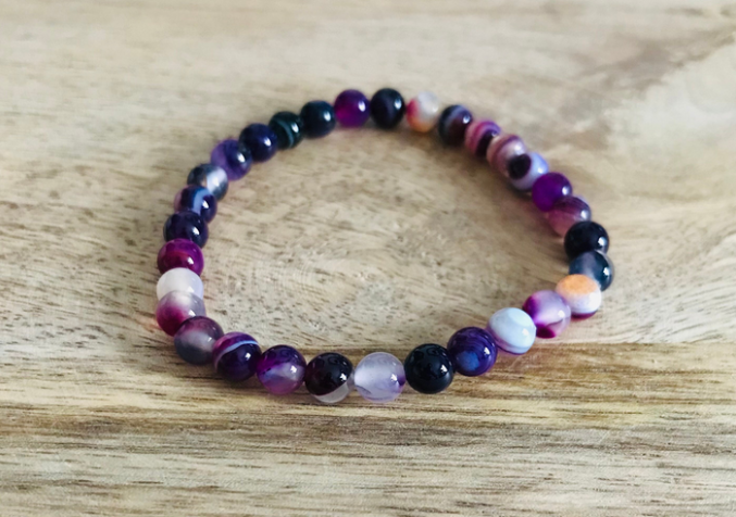 Bracelet Equilibre en Améthyste & Agate Violette