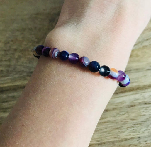 Bracelet Equilibre en Améthyste & Agate Violette