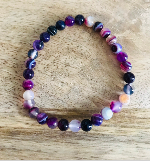 Bracelet Equilibre en Améthyste & Agate Violette