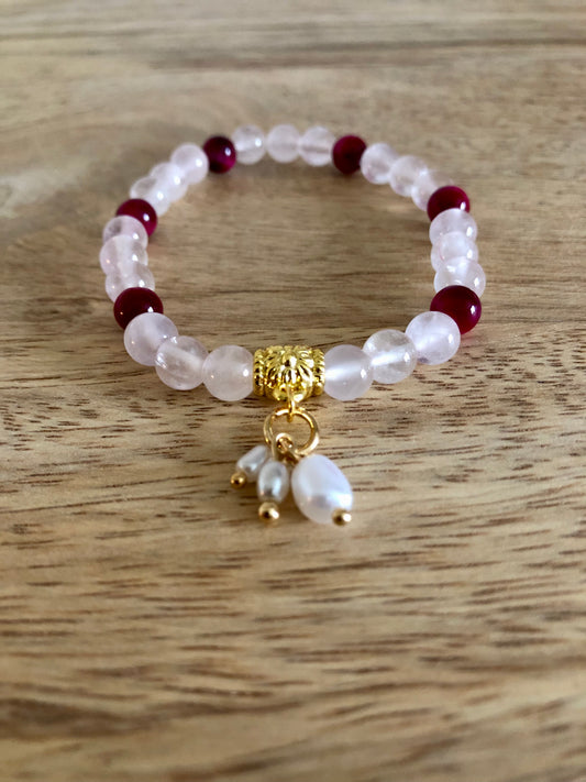 Bracelet Douceur & Protection en Quartz Rose & Oeil de Tigre