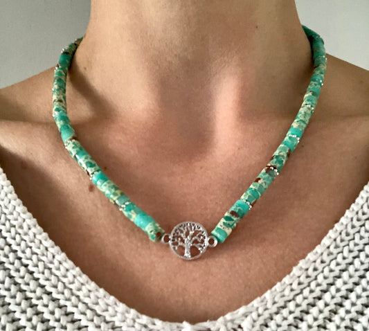 Collier Vitalité en Jaspe Shoushan