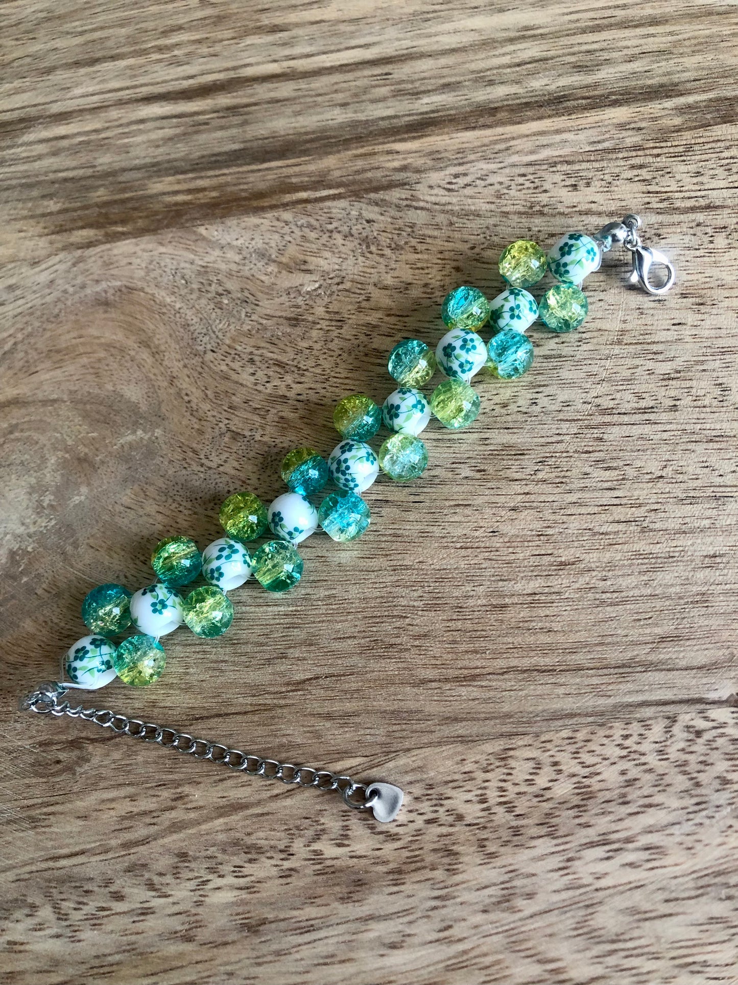Bracelet Jasper - Fleurs Vertes
