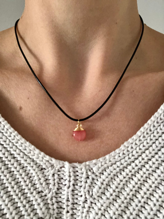 Collier Honnêteté en Jade Rose