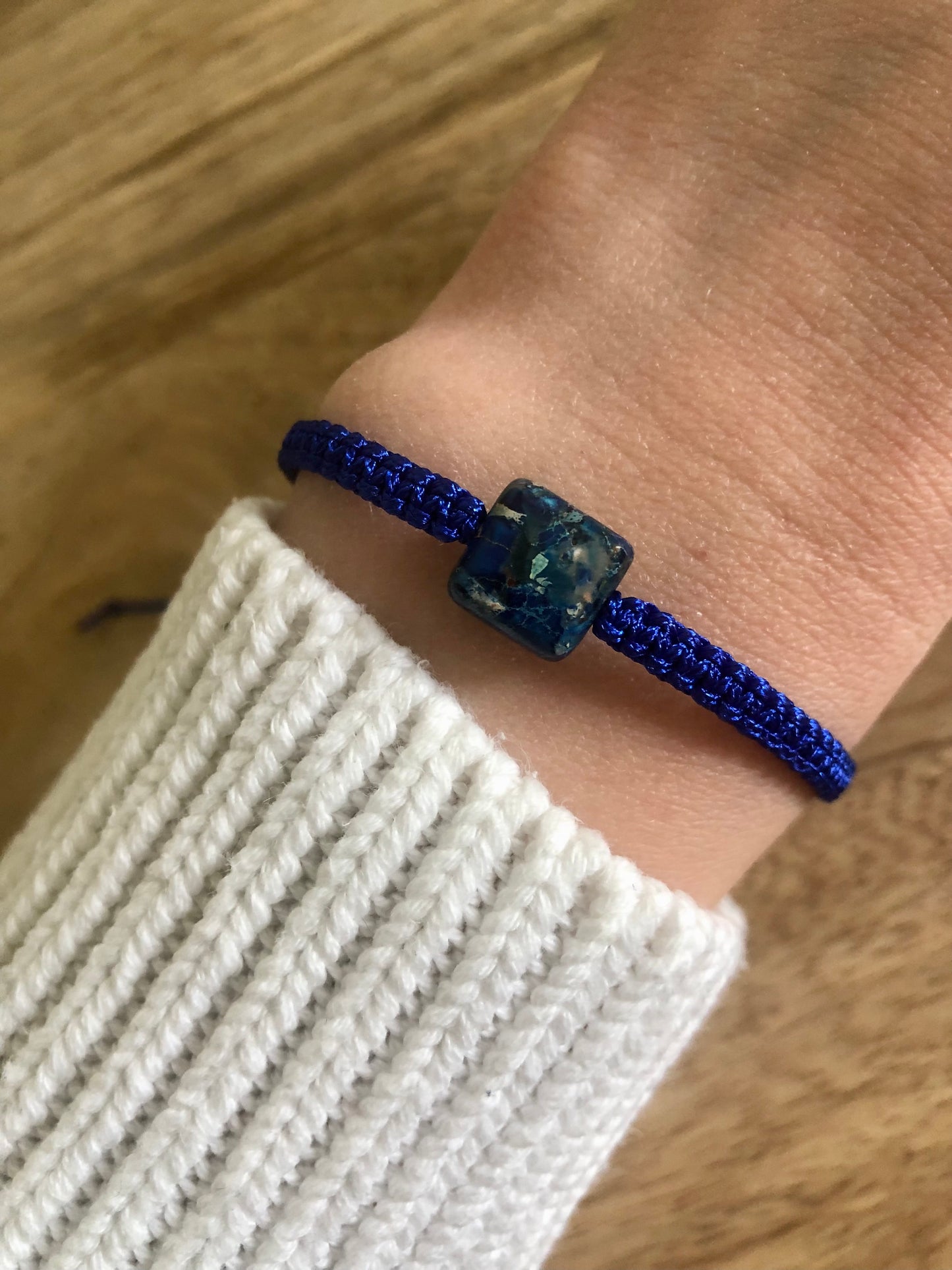 Bracelet Positivité en Jaspe Impérial Bleu