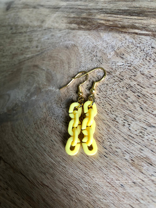 Boucles d’oreilles Minis Maillons - Jaunes
