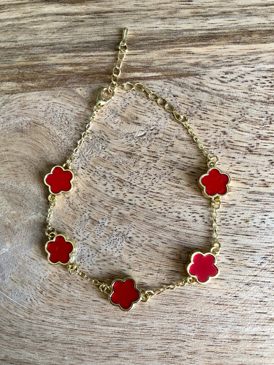 Bracelet Fleurs Rouges