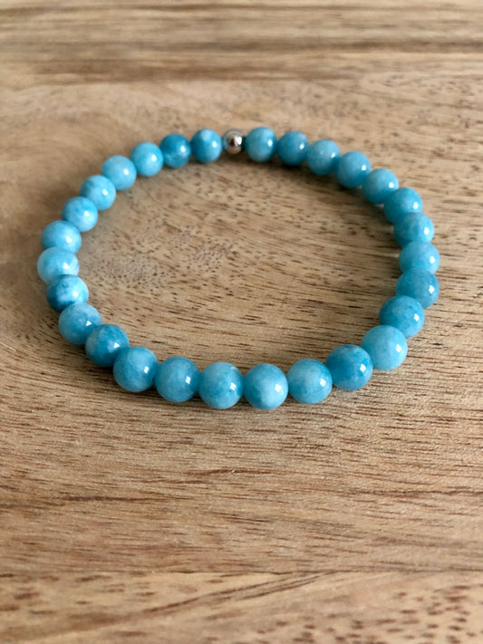 Bracelet Harmonie en Calcédoine Bleue