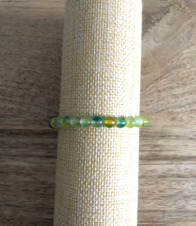 Bracelet Communication en Calcédoine verte & jaune