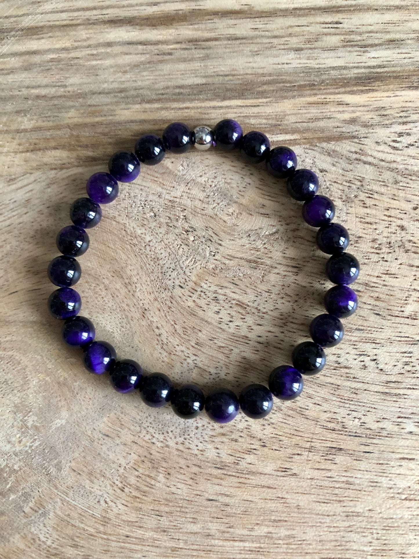 Bracelet Protecteur en Oeil de Tigre Violet