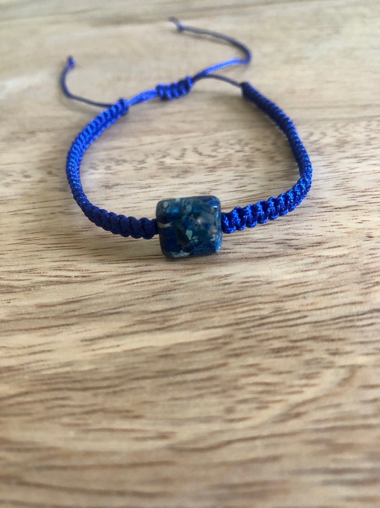 Bracelet Positivité en Jaspe Impérial Bleu