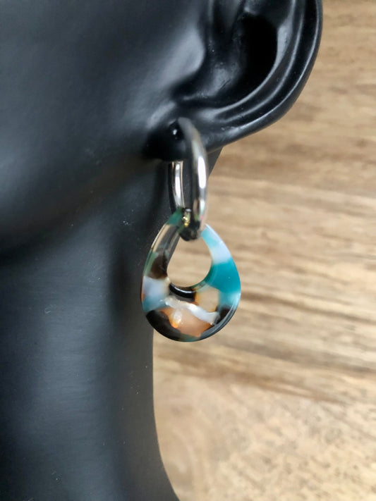 Boucles d’Oreilles Gouttes Colorées - Vertes