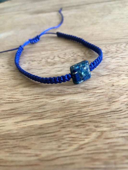 Bracelet Positivité en Jaspe Impérial Bleu