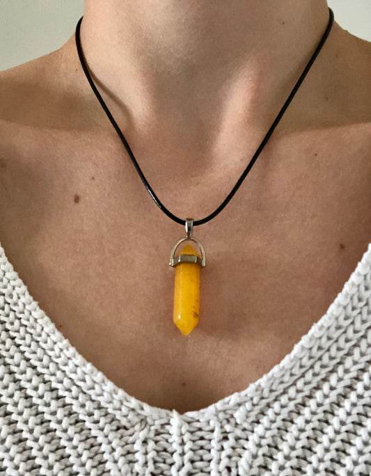 Collier Introspection en Jaspe Jaune