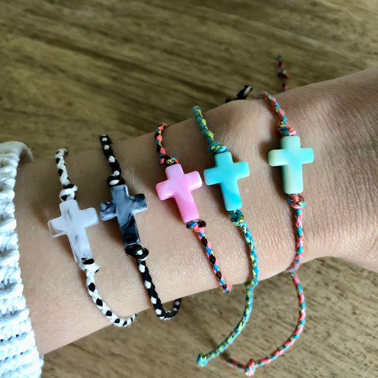 Bracelets Croix Colorés
