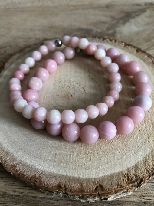 Bracelet Courage en Opale Rose