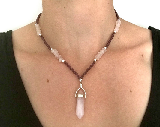 Collier Douceur en Quartz Rose
