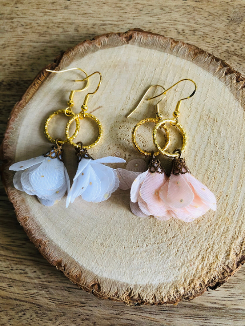 Boucles d'Oreilles Pompons Scintillants